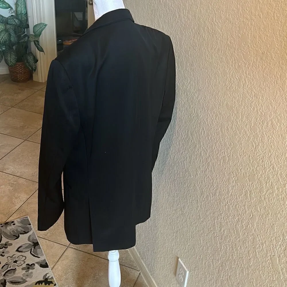 Michael Kors Men's Size 40L Classic Suit Jacket Black Double Button Formal